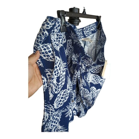 St. John's Bay Women's Short Elastic Mid rise adjustable Pineapple Navy size XL - Picture 4 of 7